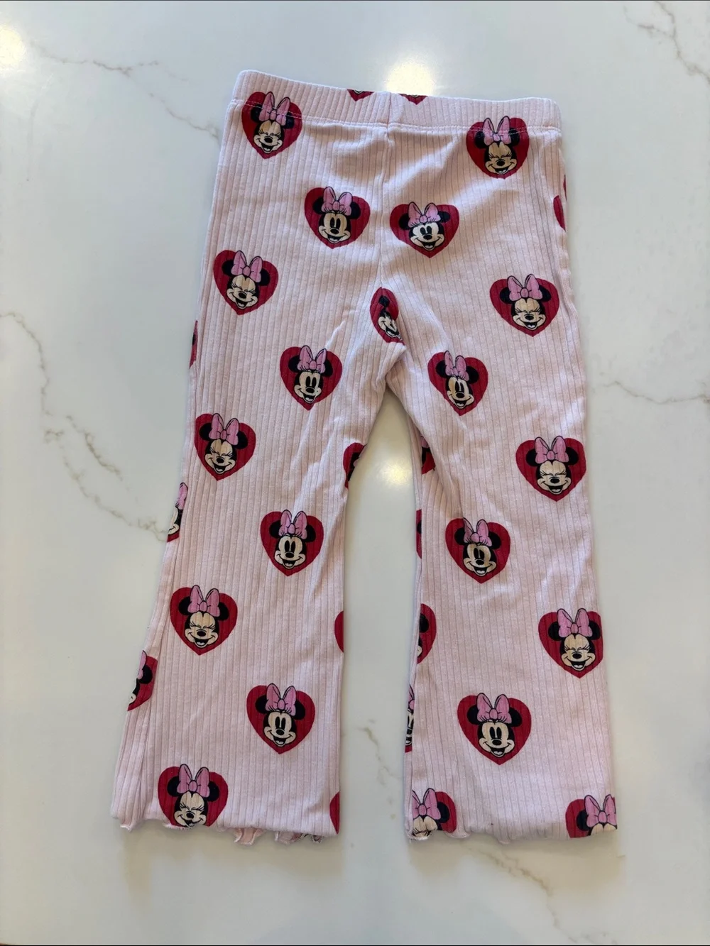 Disney Pink Minnie Mouse Heart Pajama Set - Light Pink & Red